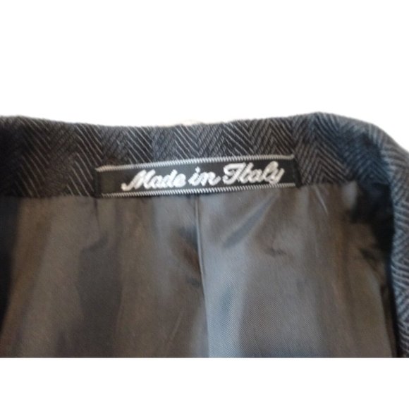 GIORGIO ARMANI Le Collezioni Made Italy Wool Slate Gray JACKET Herringbone 40R - Picture 6 of 10